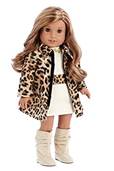 【中古】【輸入品・未使用】Fashion Girl - 3 piece outfit - Cheetah Coat%ｶﾝﾏ% Ivory Dress and Ivory Boots - 18 Inch Doll Clothes (doll not included)