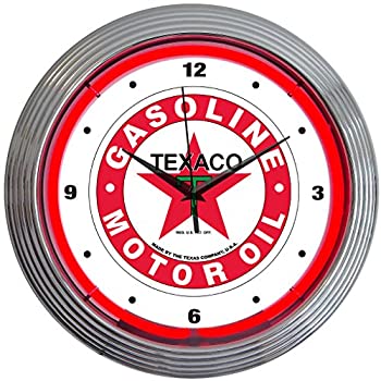【中古】【輸入品・未使用】Texaco ガソリン レトロ ネオンクロック壁掛時計(並行輸入品)｜ムジカ＆フェリーチェ店