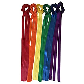 【中古】【輸入品・未使用】Set of 6ファブリック手首Scrunchie with 24?%ダブルクォーテ%リボンStreamers in Primary Colors Withストレージバッグ、クリエイティブMovement Pro|ムジカ&フェリーチェ店