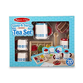 【中古】【輸入品・未使用】Melissa & Doug 22-piece急勾配and Serve Wooden Teaセット???Play Food andキッチンアクセサリー