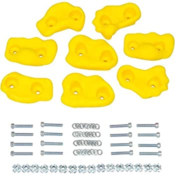 【中古】【輸入品・未使用】(Yellow) - Small Textured Rock Holds Set of 8 with Mounting Hardware and SSS Logo Sticker