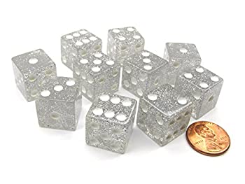 【中古】【輸入品・未使用】[Koplowゲーム]Koplow Games Set of 10 D6 16mm Glitter Dice Clear/White with White Pips 05170 [並行輸入品]｜ムジカ＆フェリーチェ店