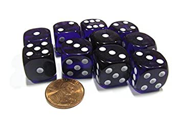 【中古】【輸入品・未使用】Set of 10 D6 Six-Sided 16mm Transparent Dice - Purple with White Numbers by Koplow Games [並行輸入品]｜ムジカ＆フェリーチェ店