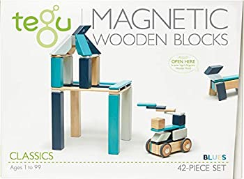 【中古】【輸入品・未使用】Tegu (テグ) マグネット木製ブロックセット 42ピース 42P-BLU-508T