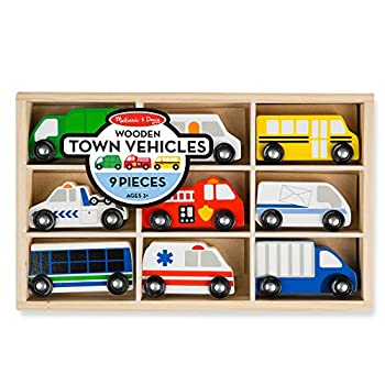 【中古】【輸入品・未使用】Melissa & Doug木製Town Vehiclesセットin木製トレイ( 9個)|ムジカ&フェリーチェ店