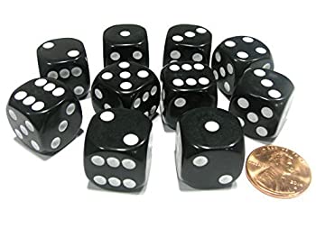 【中古】【輸入品・未使用】Set of 10 Six Sided Round Corner Opaque 16mm D6 Dice - Black with White Pip by Koplow Games [並行輸入品]｜ムジカ＆フェリーチェ店