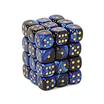 【中古】【輸入品・未使用】Chessex Dice d6 Sets: Gemini Black & Blue with Gold - 12mm Six Sided Die (36) Block of Dice [並行輸入品]｜ムジカ＆フェリーチェ店