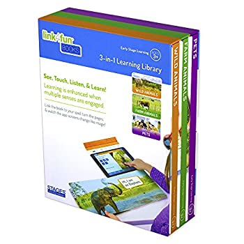 【中古】【輸入品・未使用】Stages Learning Materials Link4fun Animals Book Set for Preschool Vocabulary and Reading on iPad Interactive Learning Toy for Kids 3 Bo