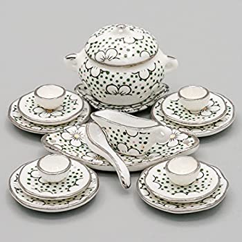 【中古】【輸入品・未使用】Odoria 1/12 ミニチュア 食器セット 陶器 皿 17点セット ドールハウス 小物%ｶﾝﾏ% ブラック [並行輸入品]｜ムジカ＆フェリーチェ店