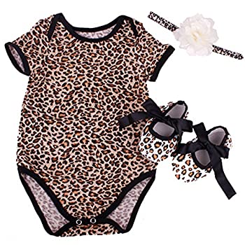 【中古】【輸入品・未使用】Reborn Baby Doll Leopard Romper Clothes Set for 20-22 Inch Reborns Newborn Girl Dolls Bodysuit Toy