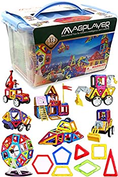 【中古】【輸入品・未使用】マグプレイヤー スペシャルボーイズセット ブルドーザーがつくれるセット 収納ケース・ガイドブック付き 156ピース|ムジカ&フェリーチェ店