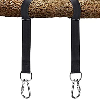 【中古】【輸入品・未使用】(Black) - Tree Swing Hanging Straps Kit Holds 910kg%カンマ%1.5m Extra Long Straps Strap with Safer Lock Snap Carabiner Hooks Perfect for T|ムジカ&フェリーチェ店