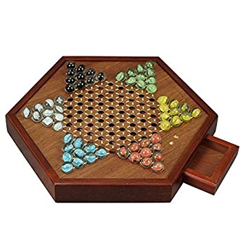 【中古】【輸入品・未使用】Younglingn 12.5%ﾀﾞﾌﾞﾙｸｫｰﾃ%All Natural Wood Chinese Checkers with Storage Drawer and Glass Marbles Checkers Board Games for Family｜ムジカ＆フェリーチェ店 31,342円