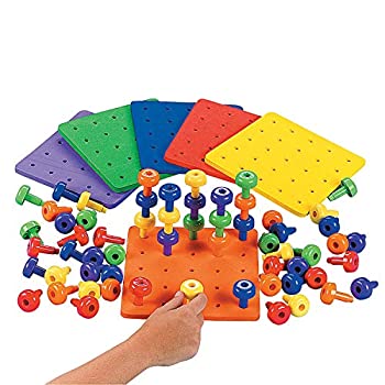 【中古】【輸入品・未使用】スタックIt高ペグとFoam Peg board-のセット6・ボードと作業療法180ペグ自閉症Fineモータースキル
