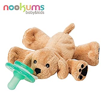 【中古】【輸入品・未使用】Nookums おしゃぶりホルダー ぬいぐるみ おしゃぶり付き (レトリバー) [並行輸入品]