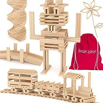 【中古】【輸入品・未使用】Brain Blox 木製ビルディングブロック 子供用 - 組み立て板セット STEMおもちゃ 男の子 女の子 (200ピース)|ムジカ&フェリーチェ店