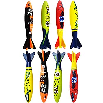 【中古】【輸入品・未使用】Carykon 潜水用おもちゃ 水中 水泳 プール おもちゃ グライディング シャーク投げ魚雷 8個 (ソケット