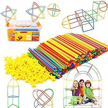 【中古】【輸入品・未使用】Straw Constructor STEM Building Toys 300 pcs-Colourful Interlocking Plastic Enginnering Toys- Fun- Educational- Safe for Kids- Develops