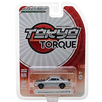 【中古】【輸入品・未使用】GREENLIGHT 1:64SCALE %ﾀﾞﾌﾞﾙｸｫｰﾃ%TOKYO TORQUE SERIES 3%ﾀﾞﾌﾞﾙｸｫｰﾃ% 1972 NISSAN SKYLINE 2000 GT-R (SILVER) グリーンライト 1：64スケール