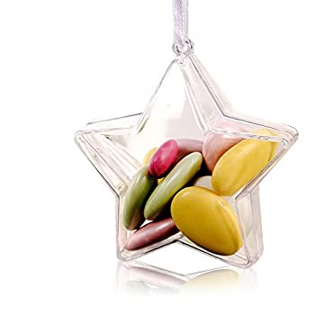 【中古】【輸入品・未使用】明確なプラスチックの充填可能なクリスマスDIYの工芸品のボールの装飾品10個、BZCTAH透明な五角形のボール、吊りボール、五芒星、100ミリメート|ムジカ&フェリーチェ店