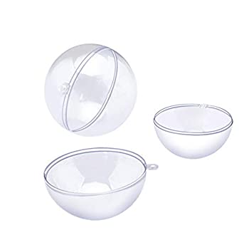 【中古】【輸入品・未使用】クリスマスクリアプラスチック製の装飾品、BZCTAHビッグサイズDIYアクリルクリアプラスチック製の装飾品ボールフィリング可能なウェディングパー｜ムジカ＆フェリーチェ店