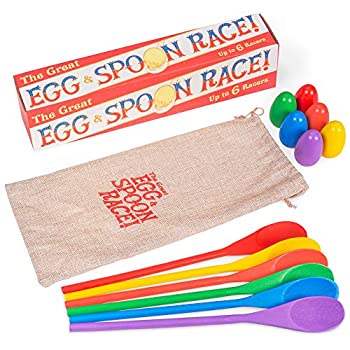 【中古】【輸入品・未使用】The Great Egg & Spoon Race | 6 マルチカラー木製スプーンと卵 | クラシックなフィールドデイ、誕生日パーティー、教会祭ファミリーゲーム | 子｜ムジカ＆フェリーチェ店