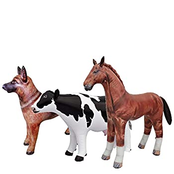 【中古】【輸入品・未使用】Jet Creations AN-FARM01 空気注入式 農場 牧場 動物セット 3パック 乳製品 牛 馬 ジャーマンシェパード サイズ 36インチ以上 パーティー装飾 ぬ