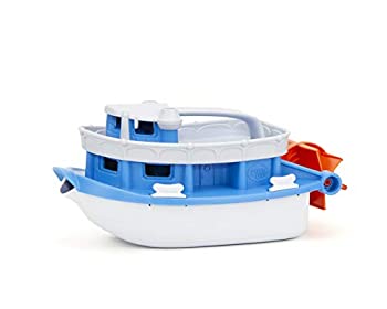 【中古】【輸入品・未使用】Green Toys パドルボート ブルー/グレー - ごっこ遊び 運動技能 キッズ お風呂のおもちゃ フローティング注ぐ車両BPA、フタル酸エステル、PVC不