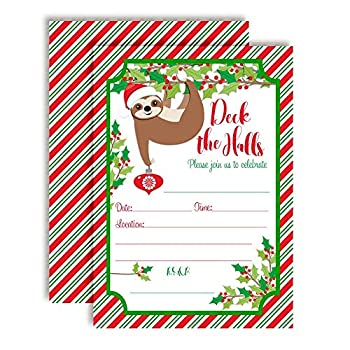 【中古】【インポート品・未当て嵌める】AmandaCreation Deck The Halls クリスマス ナマケモノ 祝い日寄り合い誘い出す状 20枚入り口・入口 白いこと状ぶくろ付き添い人