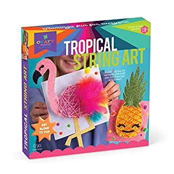 【中古】【輸入品・未使用】Craft-tastic - ストリングアートクラフトキット - 2ストリングアートキャンバス - トロピカルエディション フラミンゴ&パイナップル柄