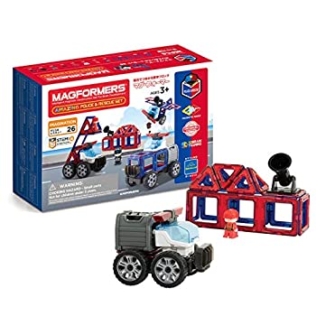 【中古】【輸入品・未使用】ボーネルンド マグ・フォーマー (MAGFORMERS) ポリス&レスキューセット [26ピース] 3歳頃 MF717001｜ムジカ＆フェリーチェ店
