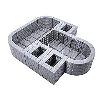 【中古】【輸入品・未使用】ロックダンジョンタイル ? 刑務所とセルを保持 ペイント可能 3Dプリント テーブルトップ ロールプレイング ゲーム 地形風景 28mmミニチュア用