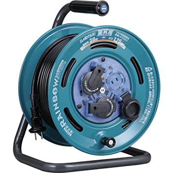 【未使用】【中古】ハタヤ(HATAYA) 屋外用防雨型レインボーリール 100V型 30m 2P3個口コンセント GE-30