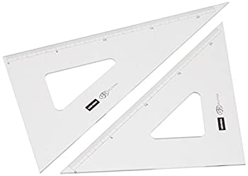 【未当て嵌める】【中古】ウチダ ３角形御定まり 24cm×2粍 目盛り付 1-809-2402