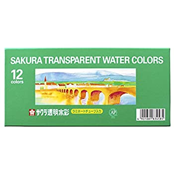 【未当て嵌める】【中古】櫻クレパス えの具 澄み切った水彩画 12色仕掛ける OW12
