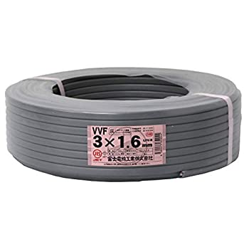 【未使用】【中古】富士電線工業 低圧配電用ケーブル(VV-F) VVF 3C×1.6mm(灰)100ｍ