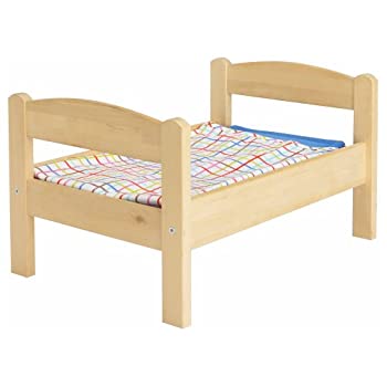 【未使用】【中古】IKEA(イケア) DUKTIG 20167838 人形用ベッド ベッドリネンセット付き%ｶﾝﾏ% パイン材%ｶﾝﾏ% マルチカラー｜ムジカ＆フェリーチェ店