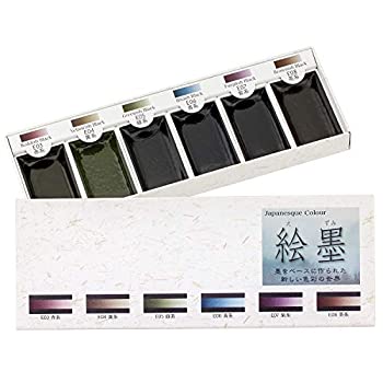 【未使用】【中古】墨運堂 固形墨 絵墨 6色セット 15452