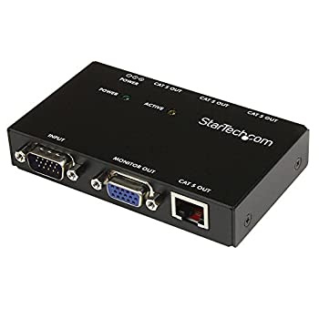 【未当てはめる】StarTech.com Cat5有線テレビ相応う4界面VGAディスプレイエクステンダー押しひろげる器(変速機機のみ) 種族5 ローカルエリアネットワーク有線テレビにて最高限度150m押しひろげる 最高限度4分かちあう能力のある