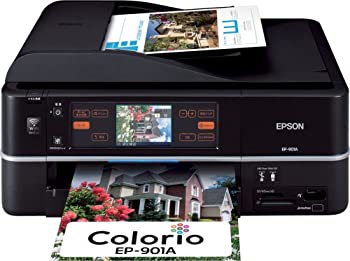 【中古-非常に良い】【輸入･日本仕様】EPSON MultiPhoto Colorio 有線・無線LAN標準搭載 タッチパネル液晶 フォト複合機 6色染料インク EP-901A