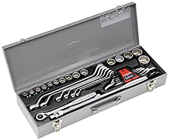 【中古-非常に良い】トネ(TONE) コンビネーションツールセット K20 差込角12.7mm(1/2%ﾀﾞﾌﾞﾙｸｫｰﾃ%) シルバー 内容33点