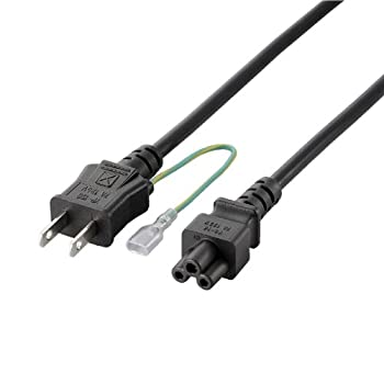 【中古】【輸入･日本仕様】エレコム ノートPC電源ケーブル 3pin-2pin 2m T-PCM320