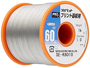 【未使用】【中古】goot(グット) 鉛入りはんだ Φ1.0mm スズ60%/鉛40% 1kgリール巻 ヤニ入り SE-K6010 日本製