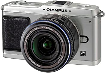 豪華な OLYMPUS ミラーレス一眼 E-P1 レンズキット シルバー LKIT-SLV