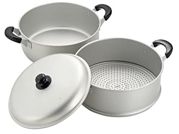 【中古】ニューセレット アルミ 2段 蒸し器 30cm H-2419
