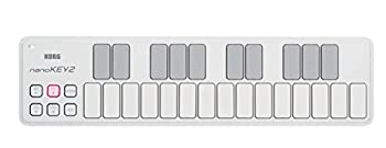 【中古-非常に良い】KORG 定番 USB MIDIキーボード nanoKEY2 WH ホワイト 音楽制作 DTM コンパクト設計で持ち運びに最適 すぐに始められるソフトウェアライセンス込