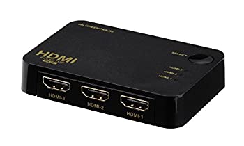 【中古-人並み外れたに似つかわしい】グリーンハウス Deep Color/3D小間絵 4K2K(2160p)小間絵相応う HDMI切換器3台用 遠隔操作付 手動うつり変わり印字機 Input3+Output1界面 GH-HSWB3-BK