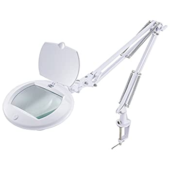 【中古】OHMルーペ付きLEDアームライト エルズーム [品番]07-8133 AS-L8095-2B-W ホワイト