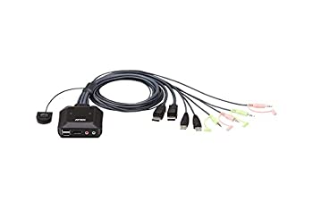 【中古-人並み外れたに好いたらしい】【インポート･日本遣りかた】ATEN CS22DP 2界面 USB DisplayPort 有線テレビKVM取り替えっこ（ワイヤード遠隔操作付）