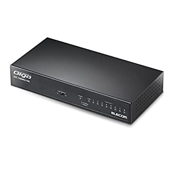 【中古-非常に良い】【輸入･日本仕様】エレコム スイッチングハブ ギガビット 8ポート 金属筐体 マグネット付 電源内蔵 ブラック EHC-G08MN2-HJB